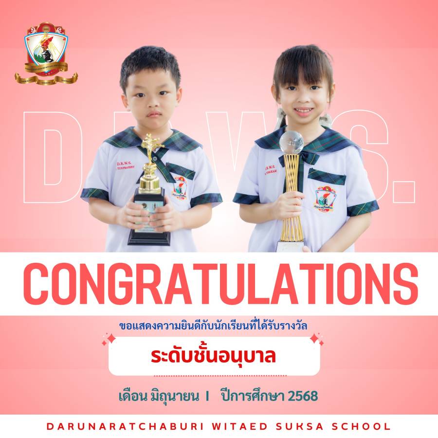 รางวัลจากการแข่งขัน ประจำเดือนมิถุนายน ปีการศึกษา 2568 ระดับชั้นอนุบาล