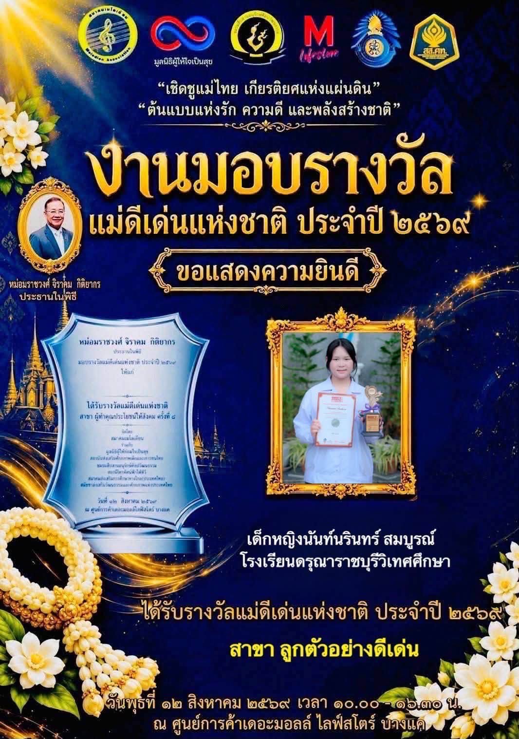 รางวัลลูกกตัญญูดีเด่น สาขาผู้ทำคุณประโยชน์ให้สังคม