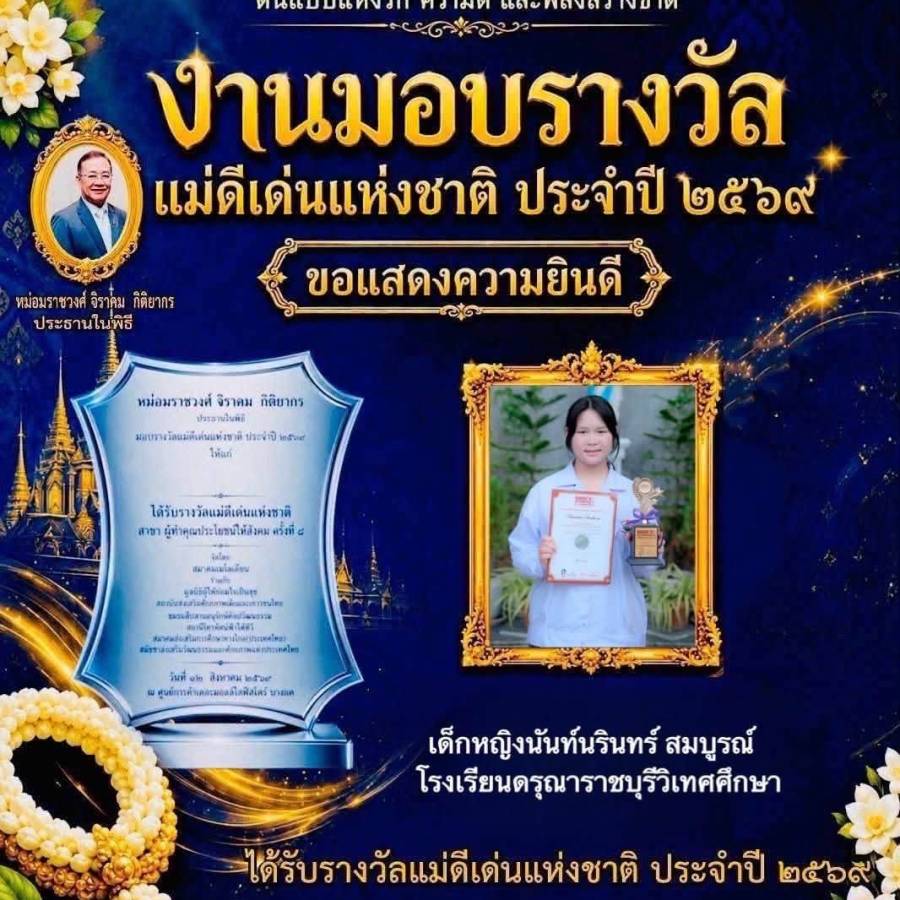 รางวัลลูกกตัญญูดีเด่น สาขาผู้ทำคุณประโยชน์ให้สังคม